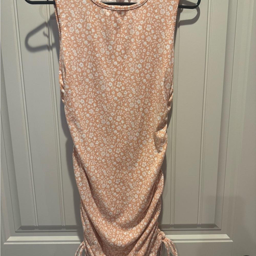 Floral Peach Sleeveless Dress